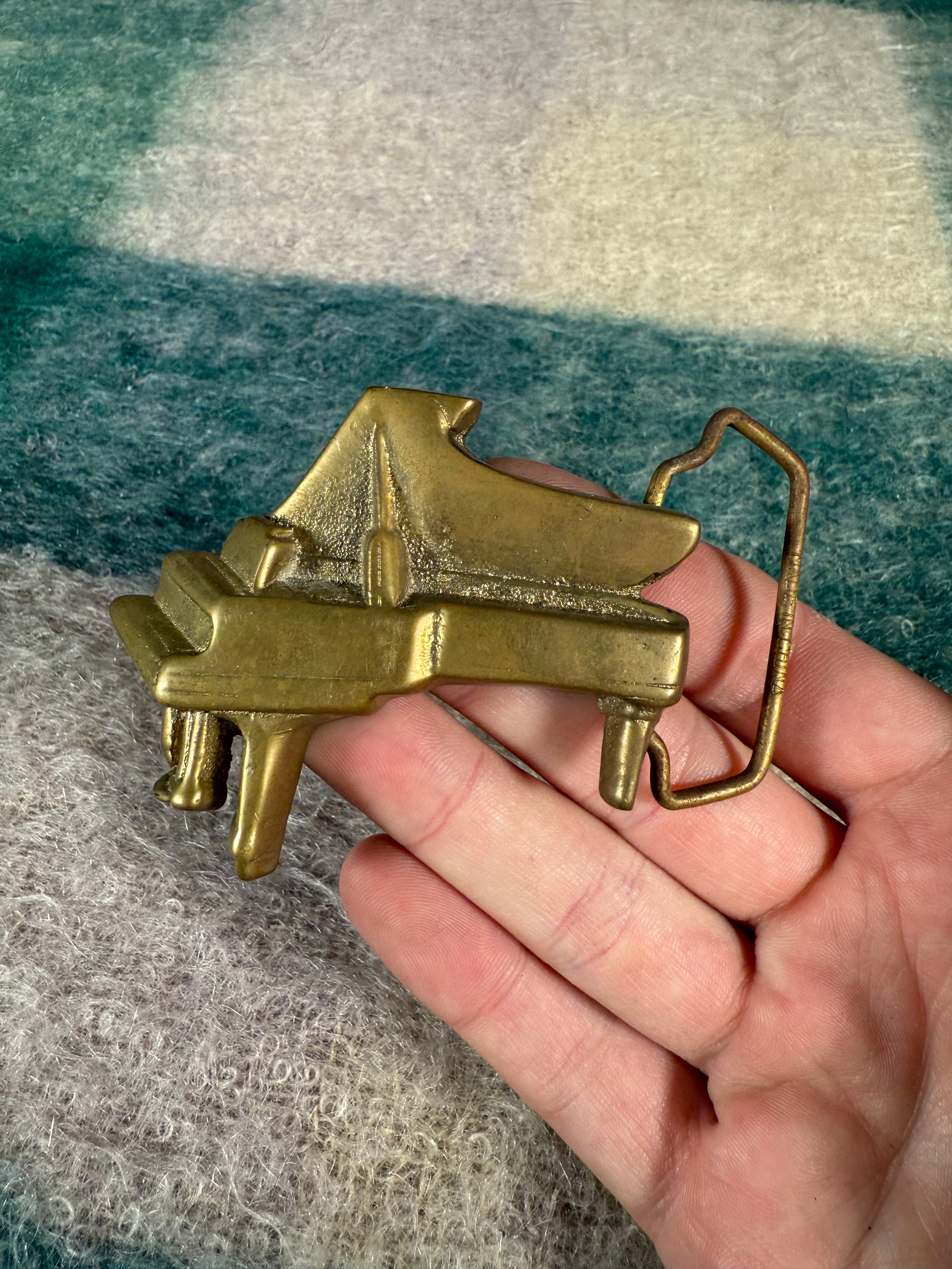 Vintage Grand Piano Belt Buckle