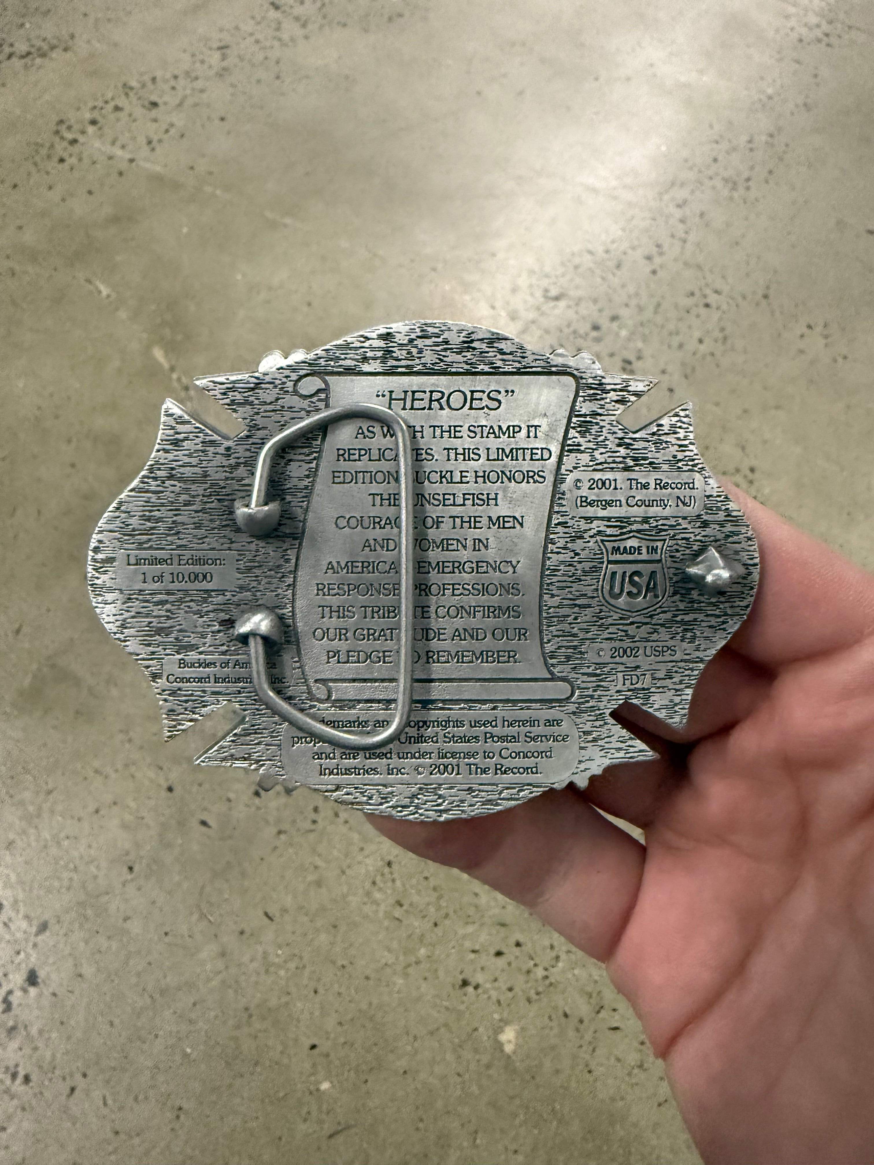 Vintage 2001 Fire Fighters Belt Buckle