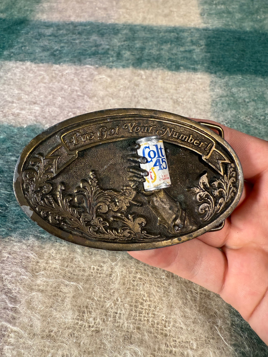 Vintage 1977 Colt 45 Beer Can 3D Belt Buckle