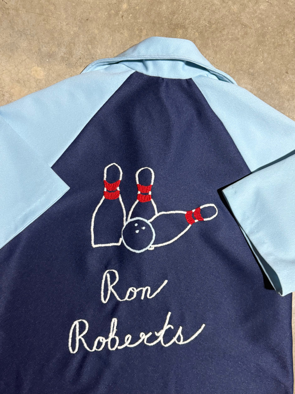 Vintage 70s Ron Roberts Chainstitched Bowling Shirt (M)