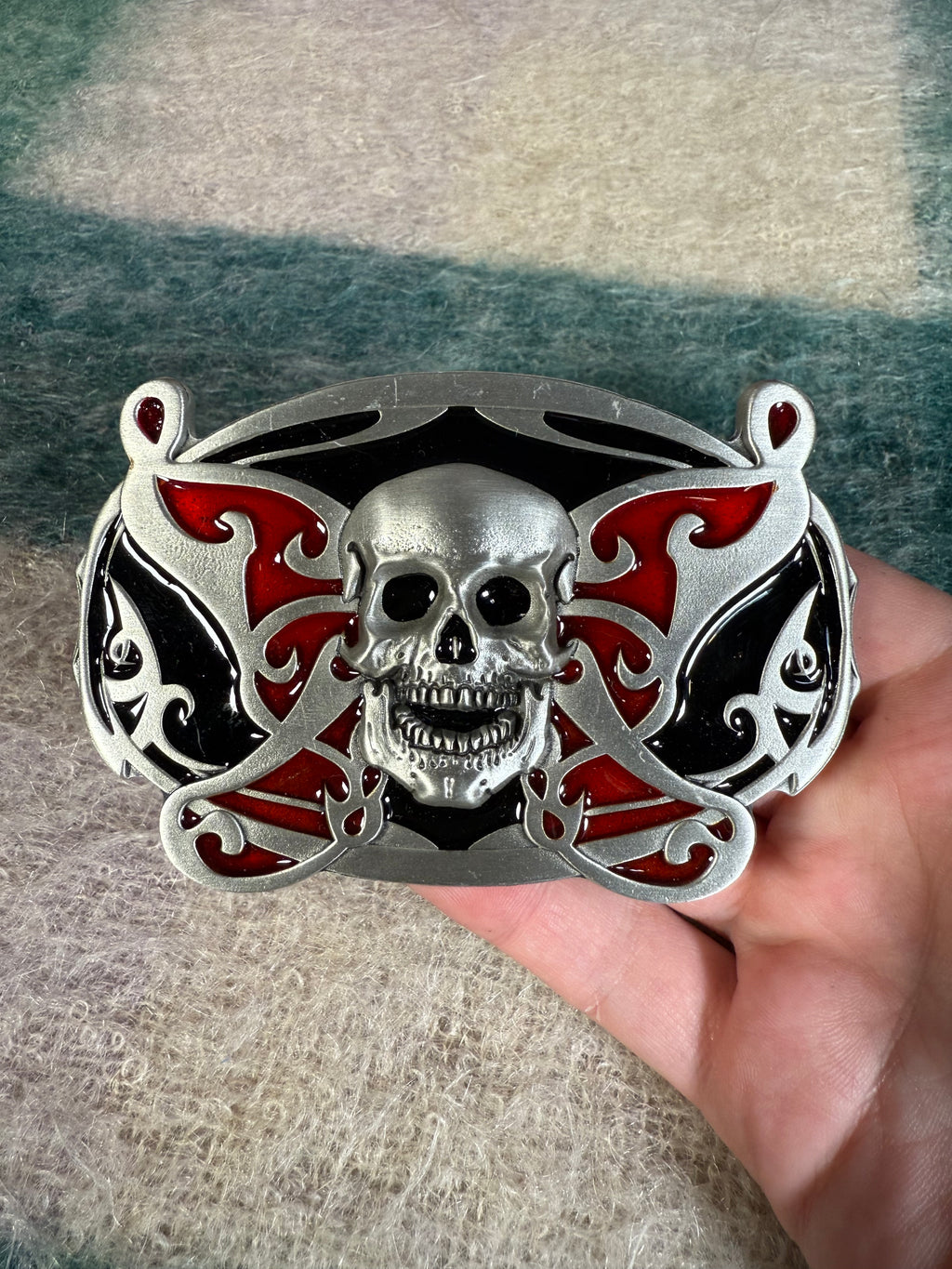 Vintage 2000s Skull Butterfly Belt Buckle