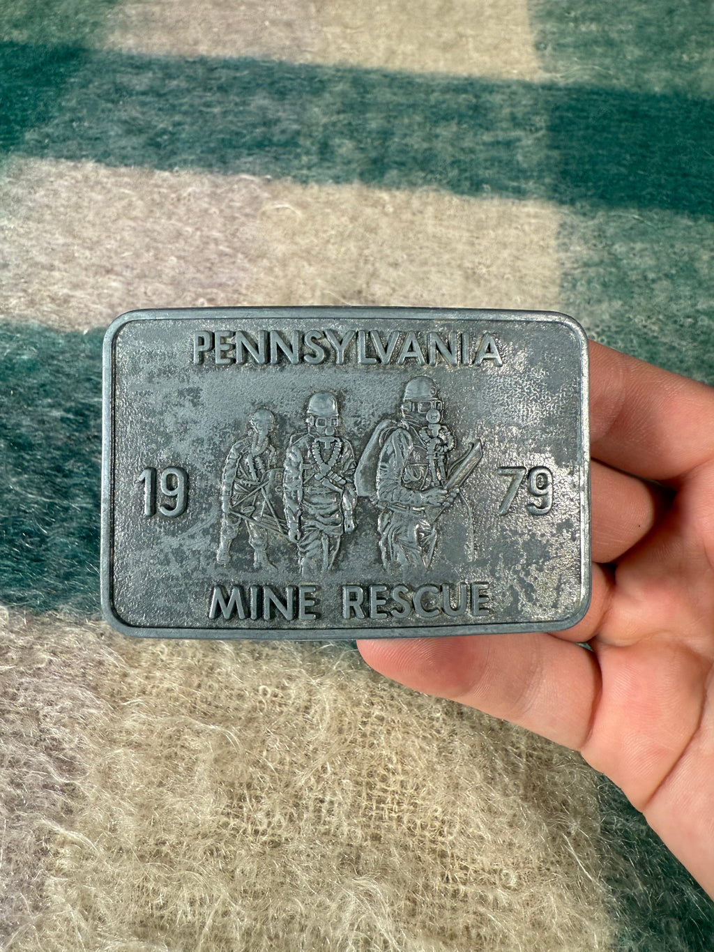 Vintage 1979 Pennsylvania Mine Rescue Belt Buckle