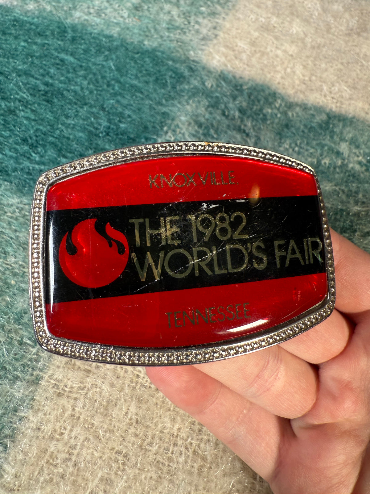 Vintage 1982 Worlds Fair Belt Buckle