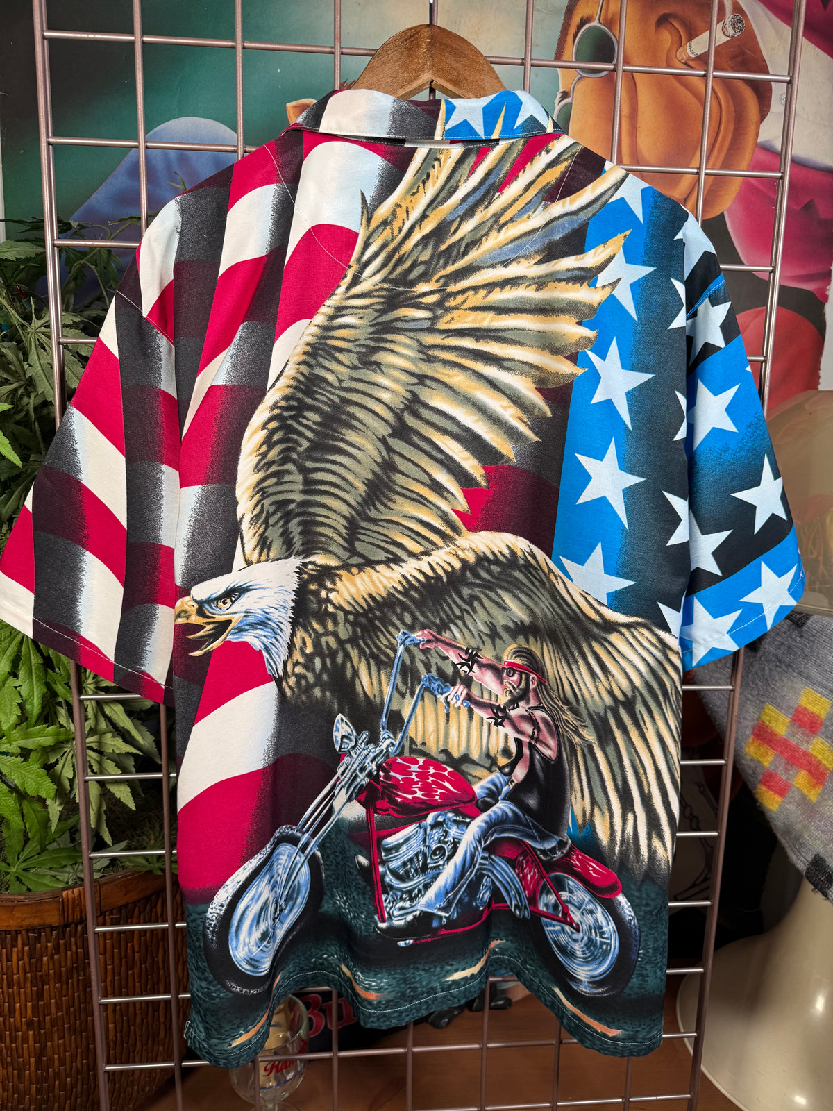 Vintage Steve & Barry’s American Flag Motorcycle Club Shirt (XL)