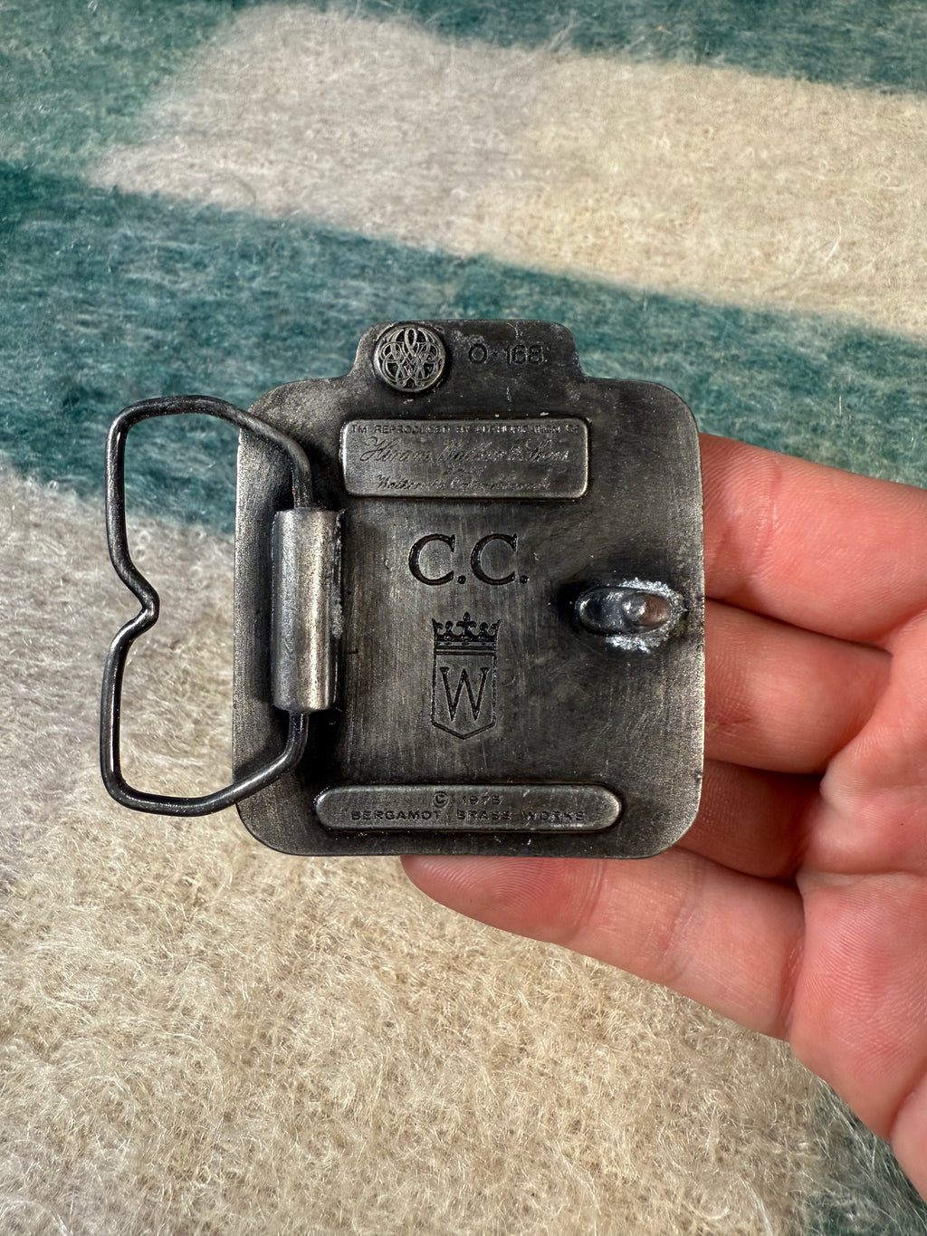 Vintage 70s Canadian Club Whiskey Belt Buckle