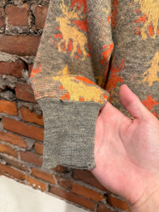 True Vintage 50s/60s Sportswear Moose Knit Sweater (See Measurements)
