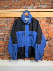 Vintage St Johns Bay Black and Blue Jacket (M)