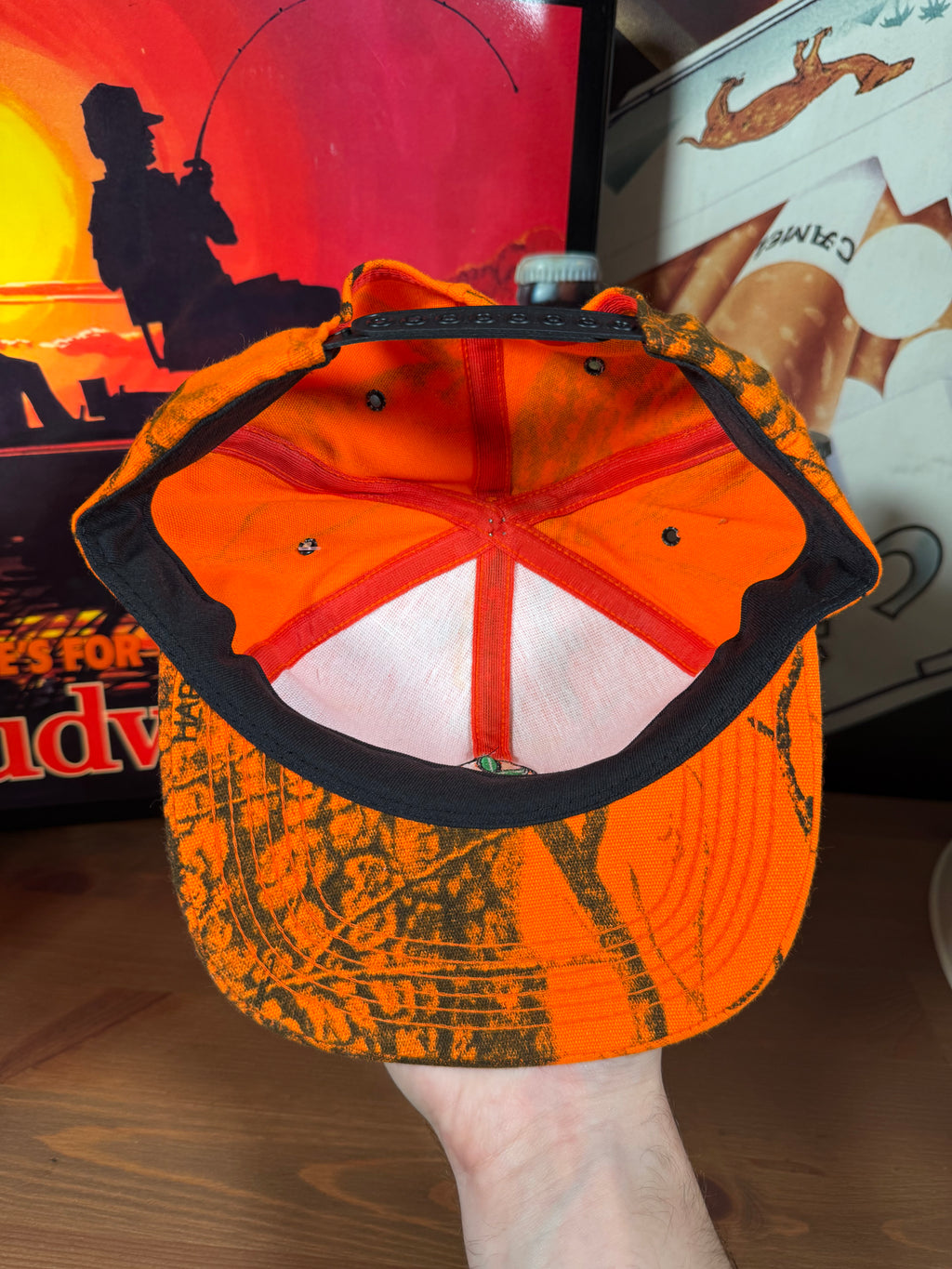 Vintage Golden Harvest Realtree Orange Camo K Products Snapback
