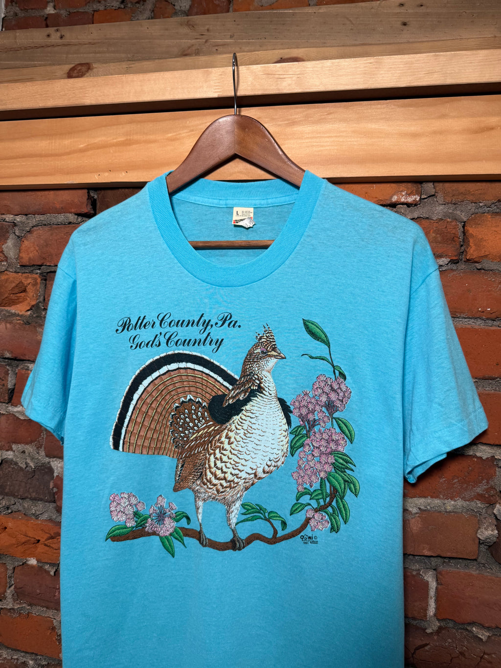 Vintage 1991 Blue Pheasant T-Shirt (M)