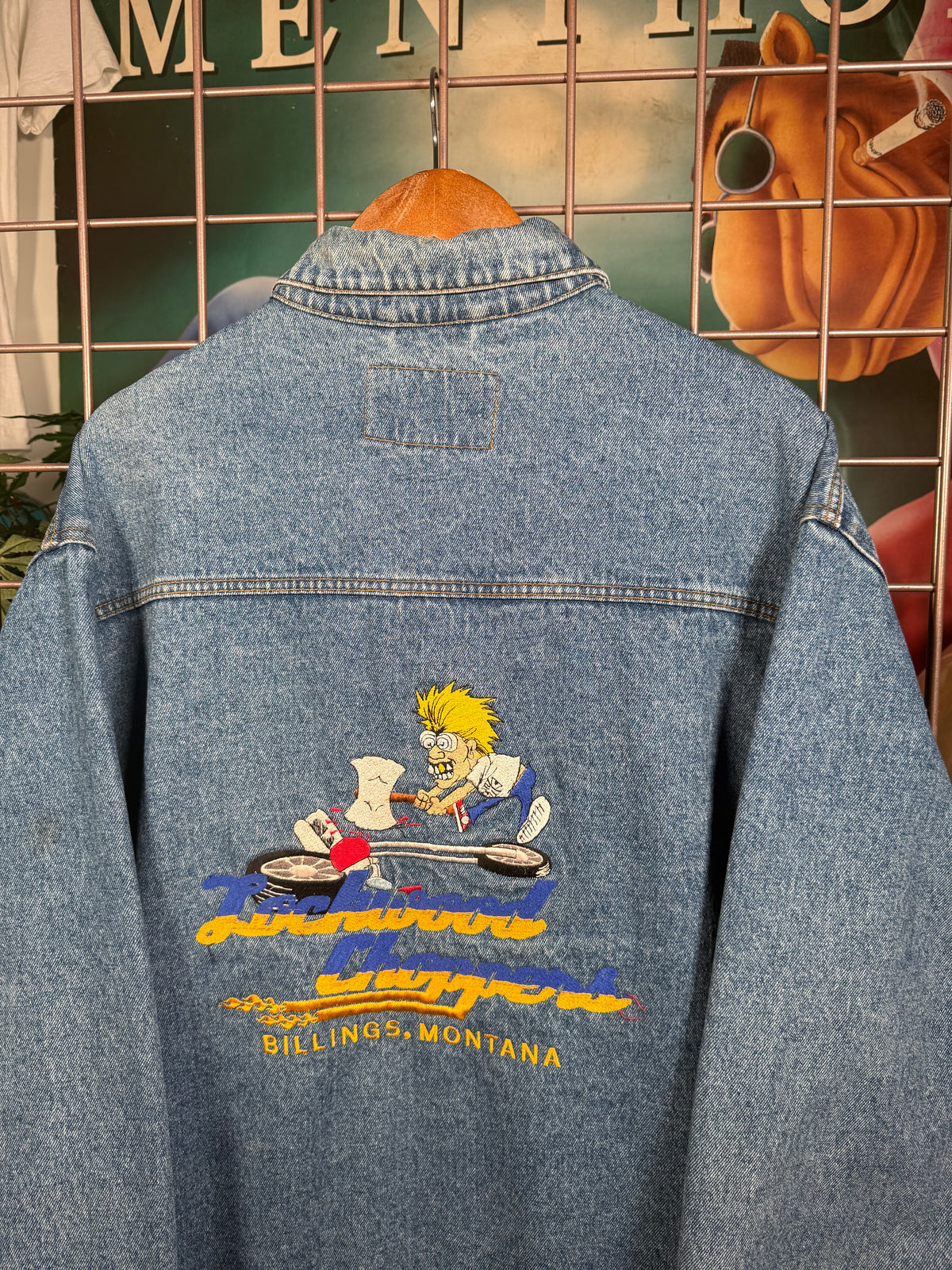 Vintage Lockwood Choppers Embroidered Jean Jacket (XL)
