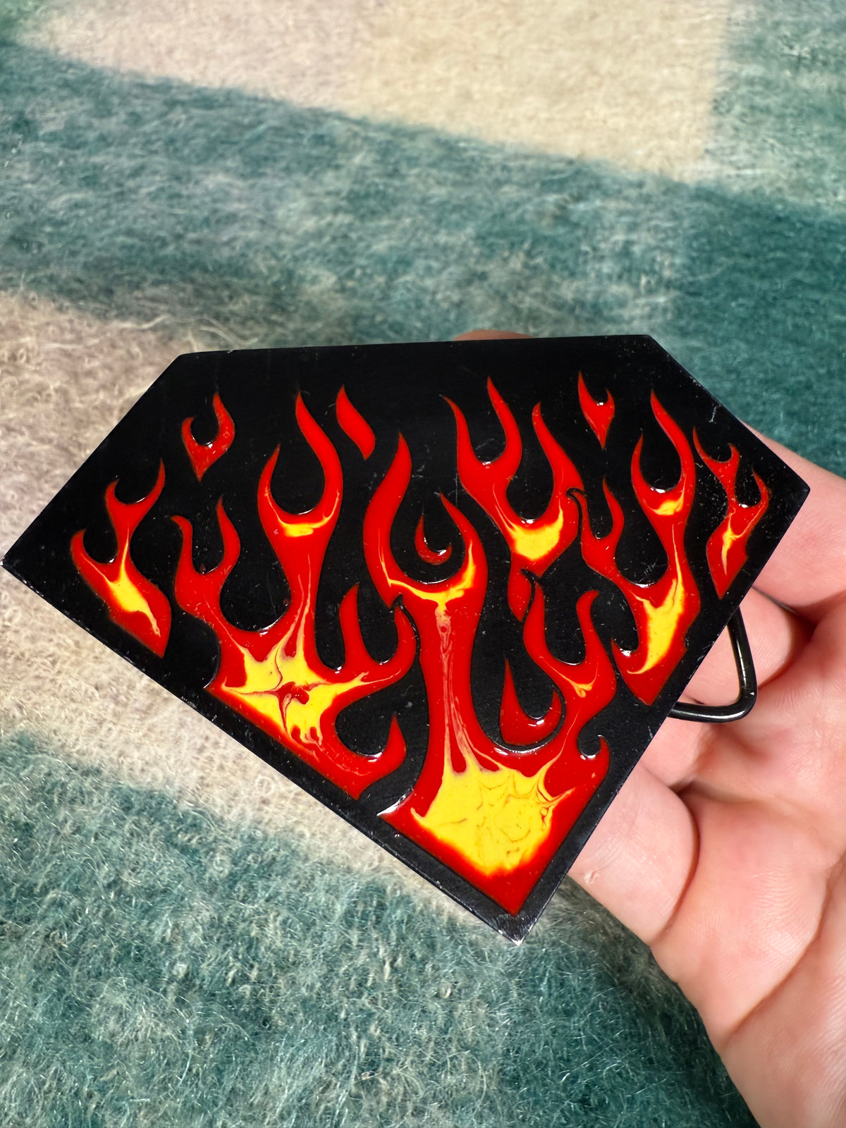 Vintage 2000s Flaming Diamond Belt Buckle