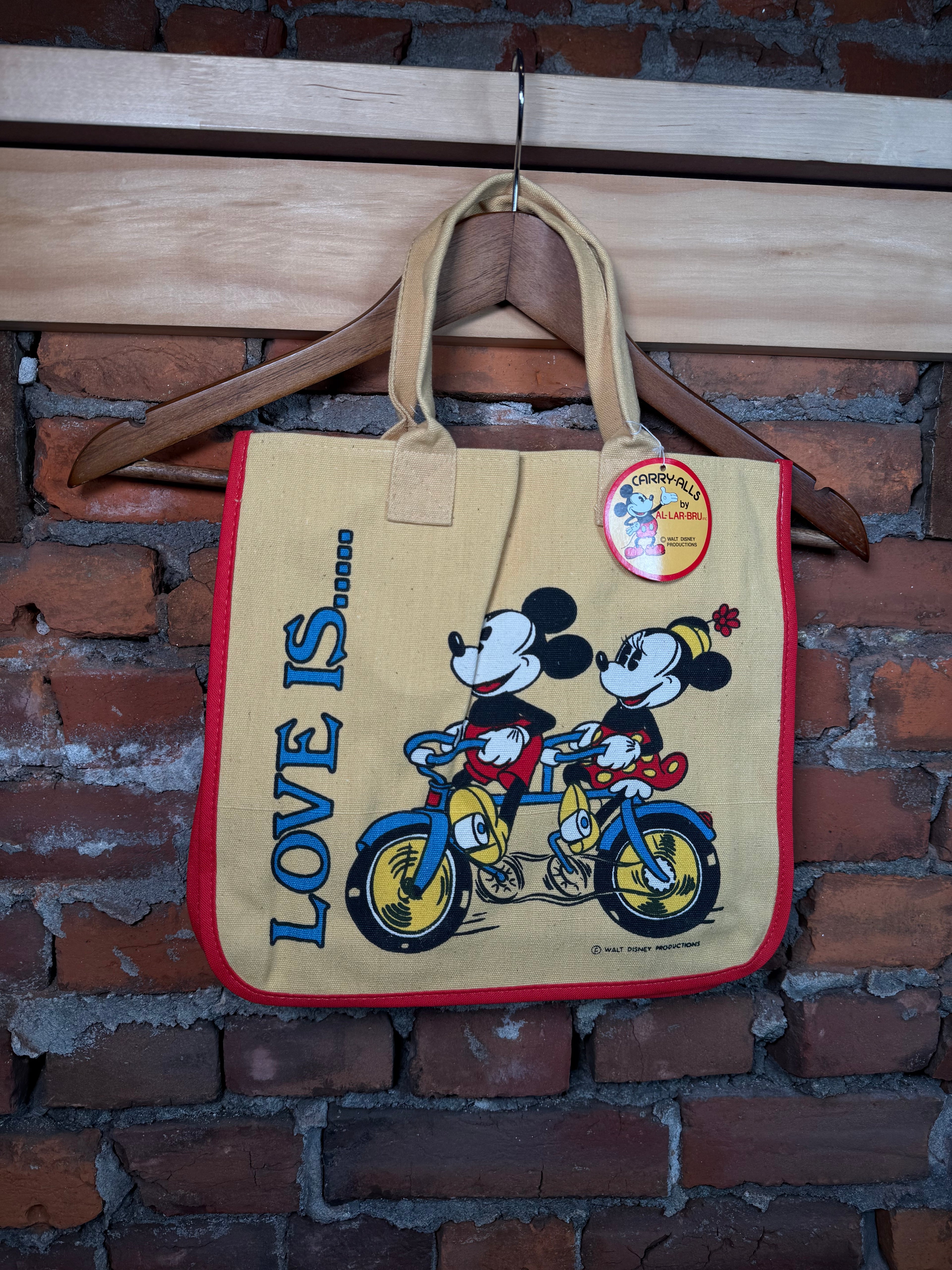 Vintage 80s Disney Love Is Tote Bag With Original Tags
