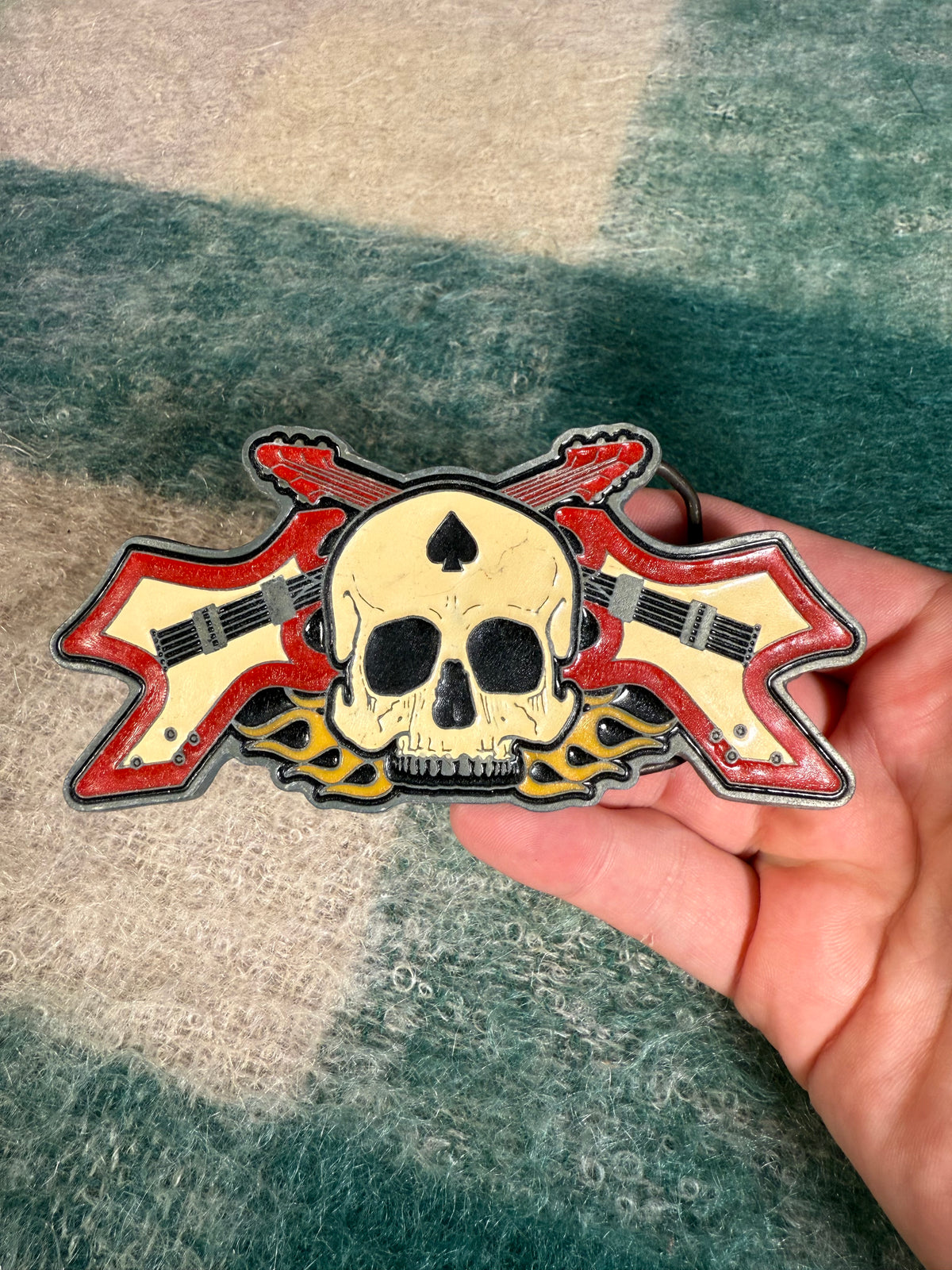2000s Skull Guitar Belt Buckle