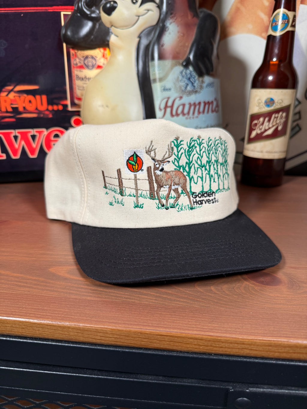 Vintage Golden Harvest Seed Deer K Products Snapback Hat