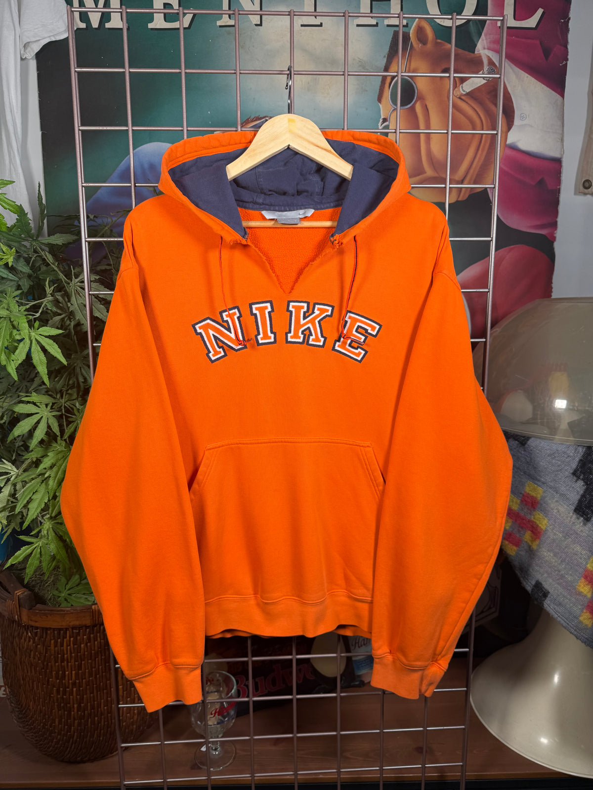 Vintage Early 2000s Nike Cut Neck Hoodie (L)