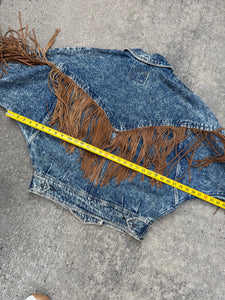 Vintage Women’s Denim Fringe Western Jacket (WS)