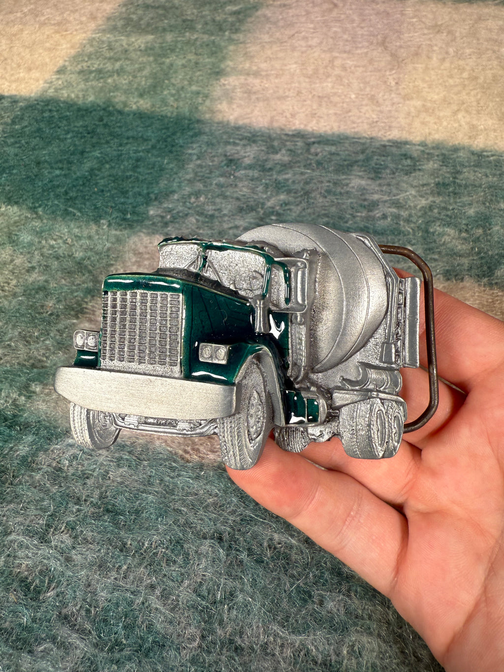 Vintage Cement Mixer Truck Belt Buckle
