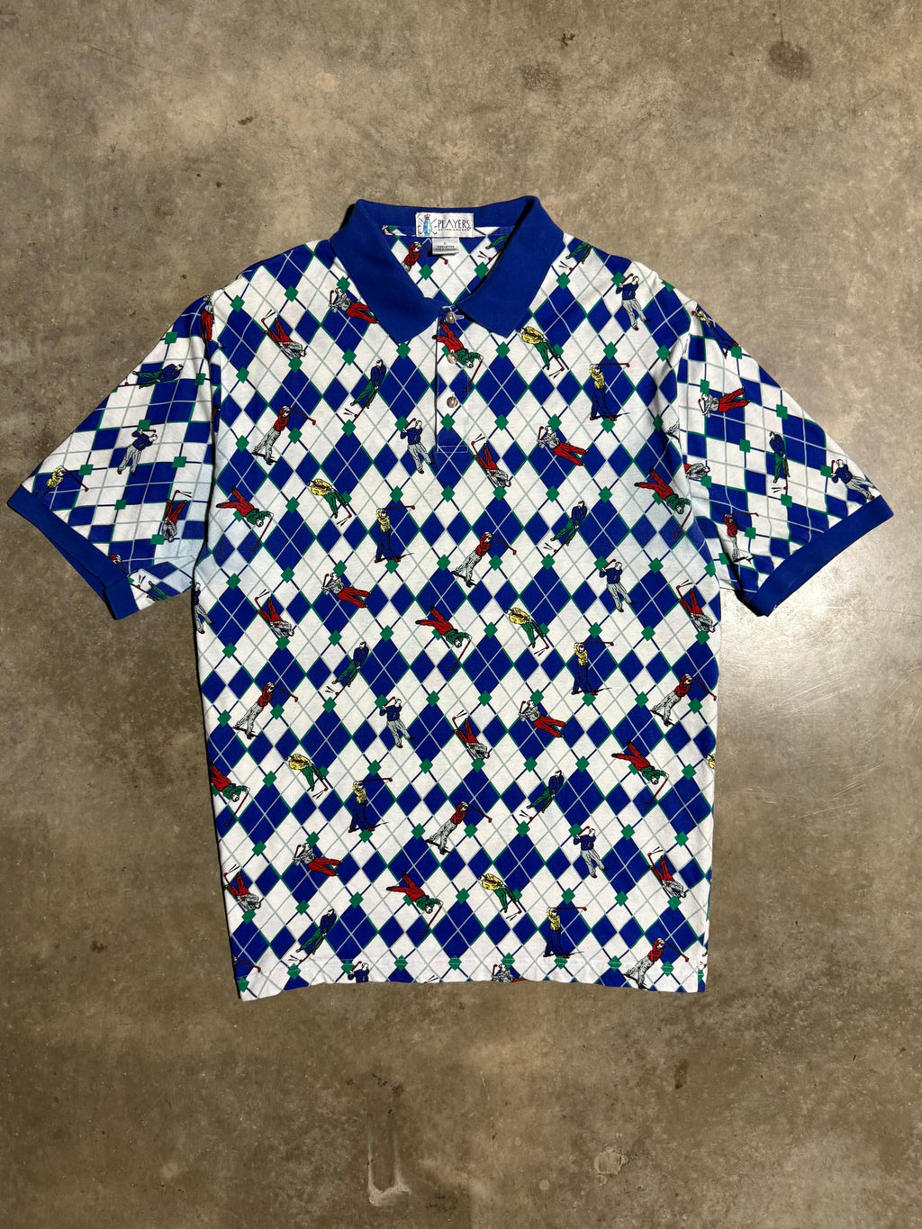 Vintage Players All Over Print Golf Polo (XL)