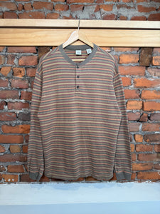 Vintage Gap Striped Henley Shirt (L)