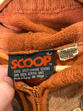 Load image into Gallery viewer, Vintage 1970s Knit Zip Up Sweater With Leather (WS)
