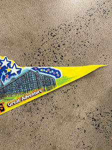 Vintage Six Flags Scream Machine Ride Pennant