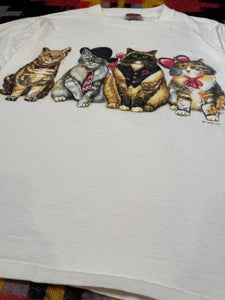 Vintage Cats in Clothes Double Sided Shirt (L)