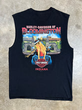 Load image into Gallery viewer, Bloomington Harley Davidson Double Sided Skeleton Cutoff Shirt (L)
