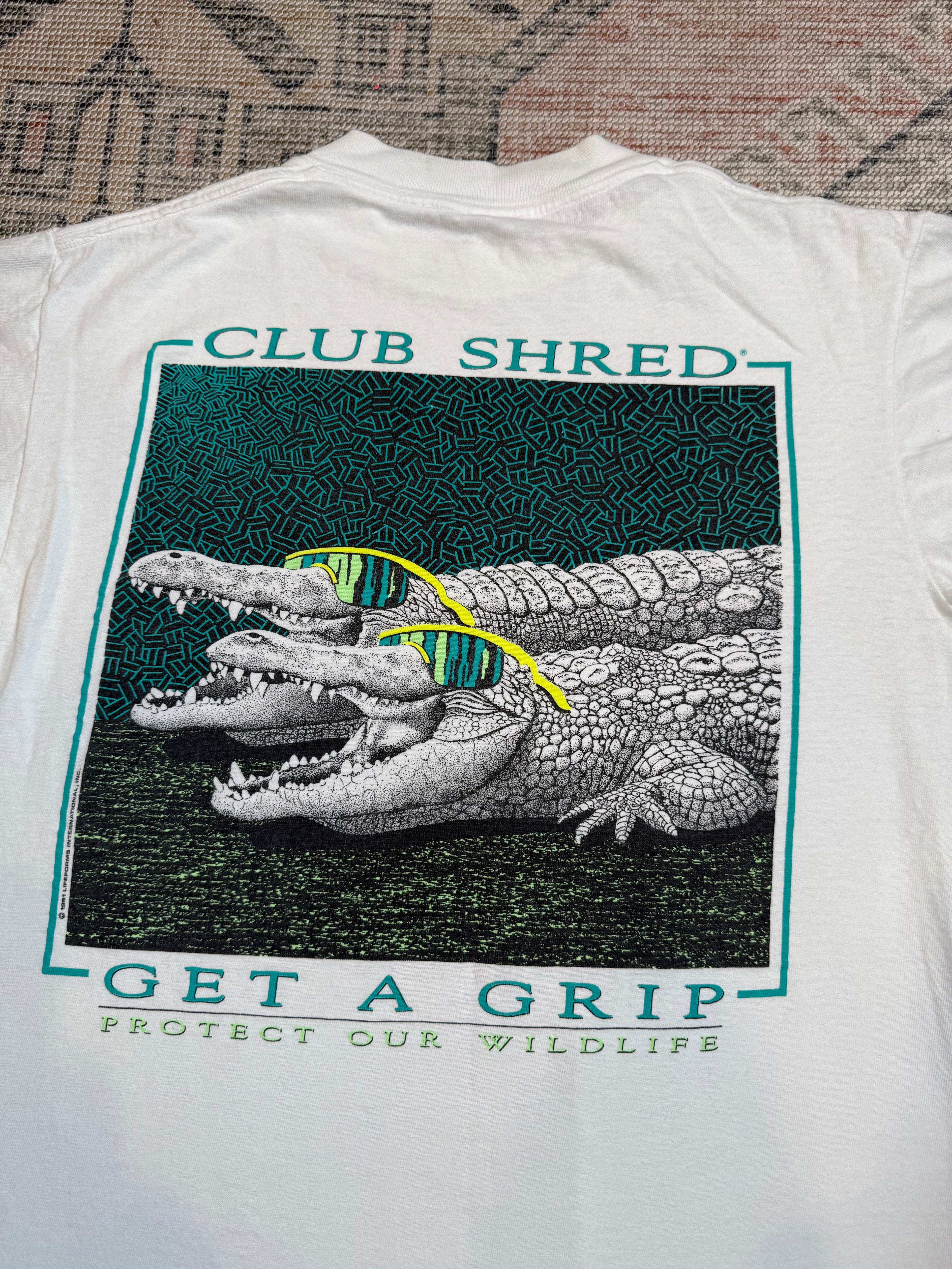 Vintage 1991 Club Shred Get A Grip Alligator Shirt (S)