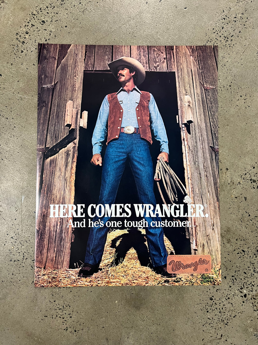 Vintage Here Comes Wrangler Advertisement Poster (21x28inch)