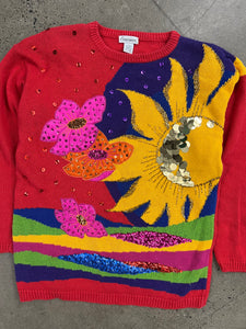 Vintage 80s Eminent Sunflower Sweater (WM)