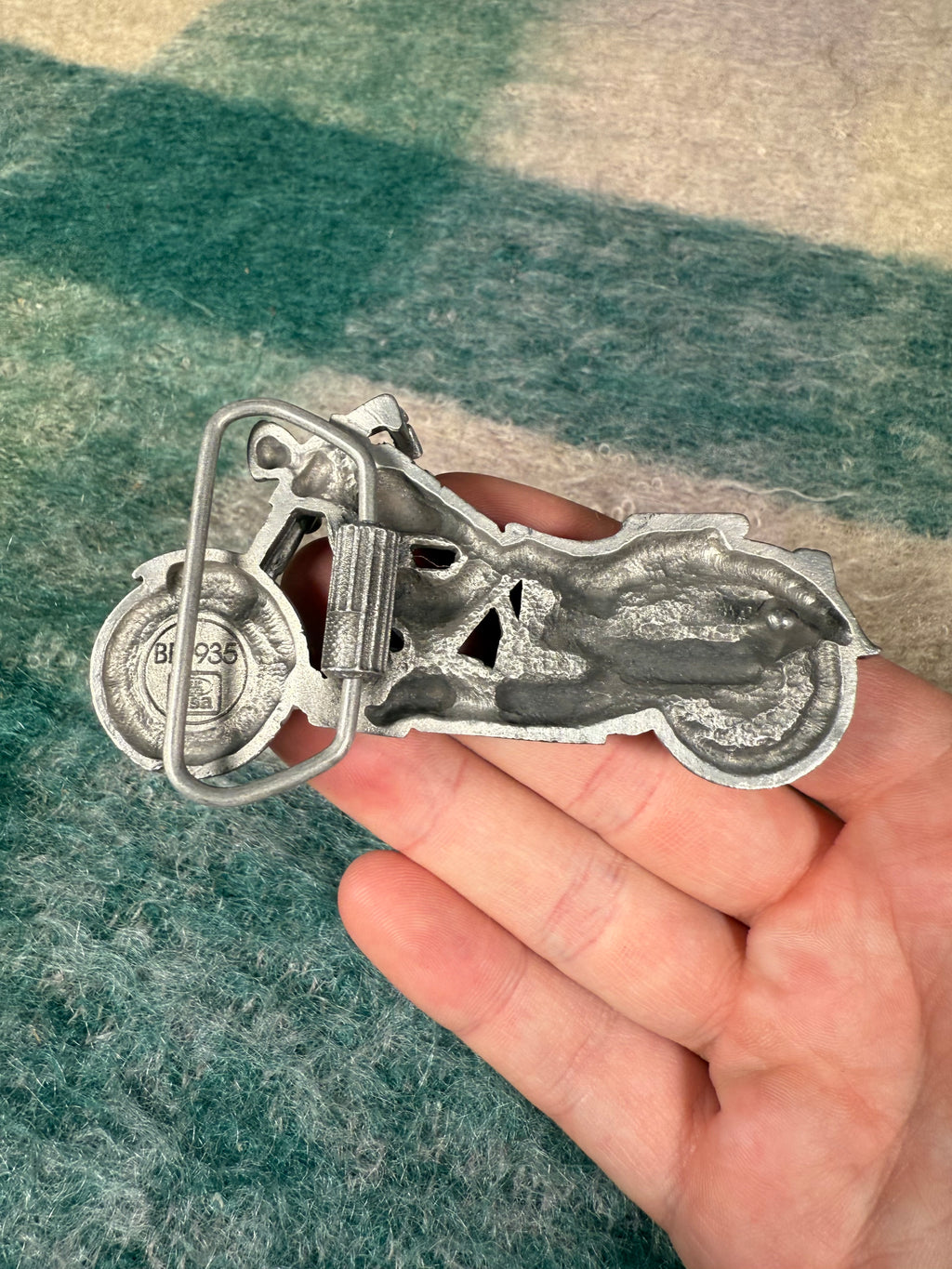 Vintage 3D Motorcycle Belt Buckle