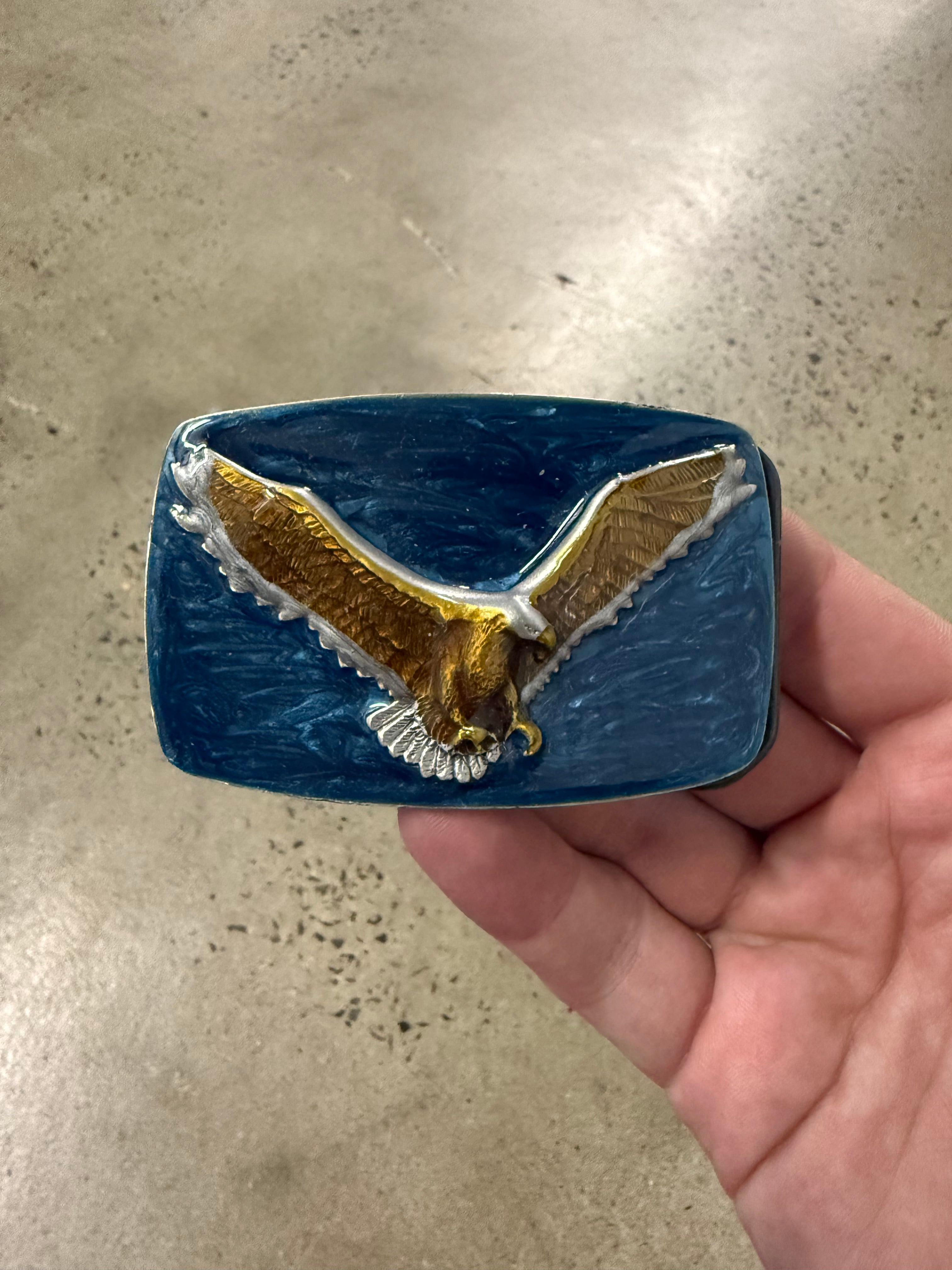 Vintage Multicolor Eagle Belt Buckle