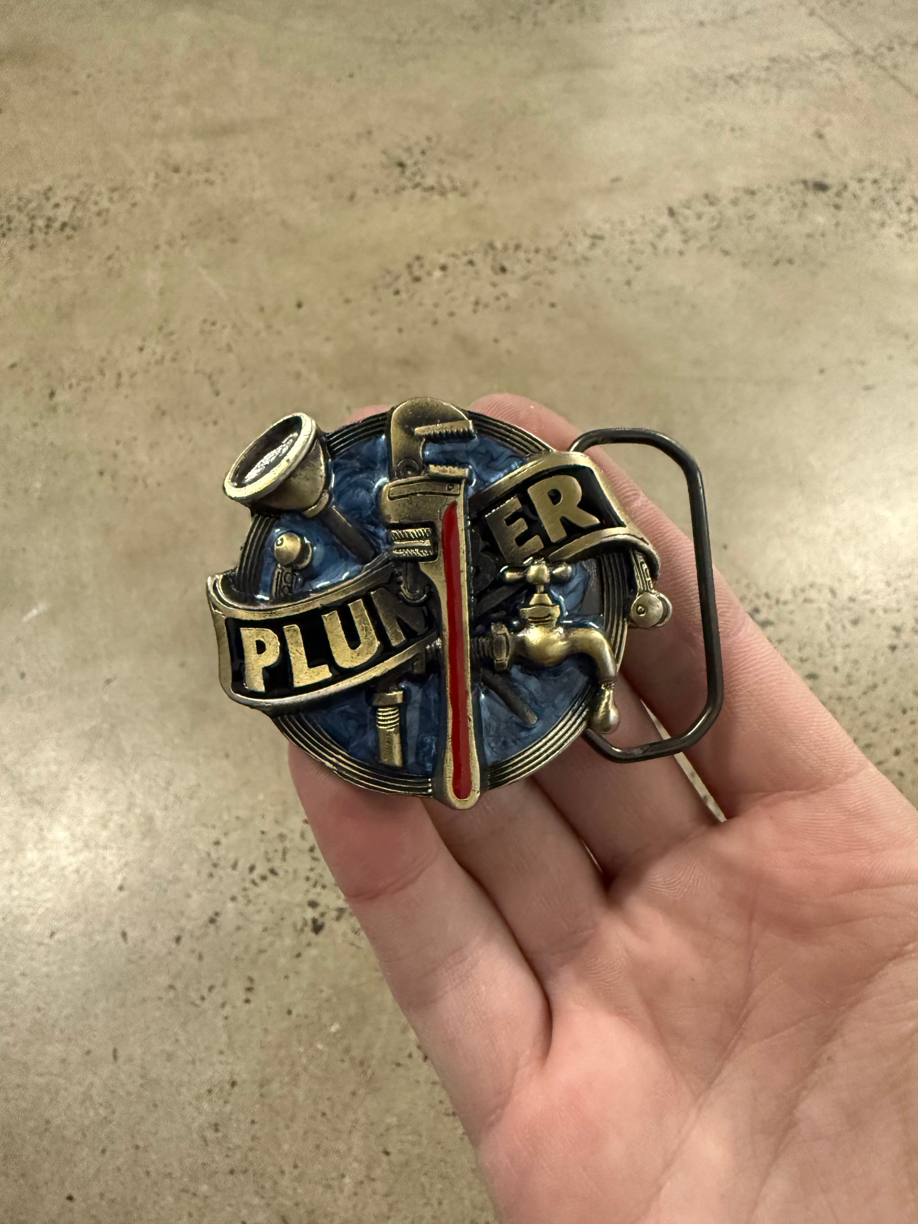 Vintage Plumber 3D Belt Buckle