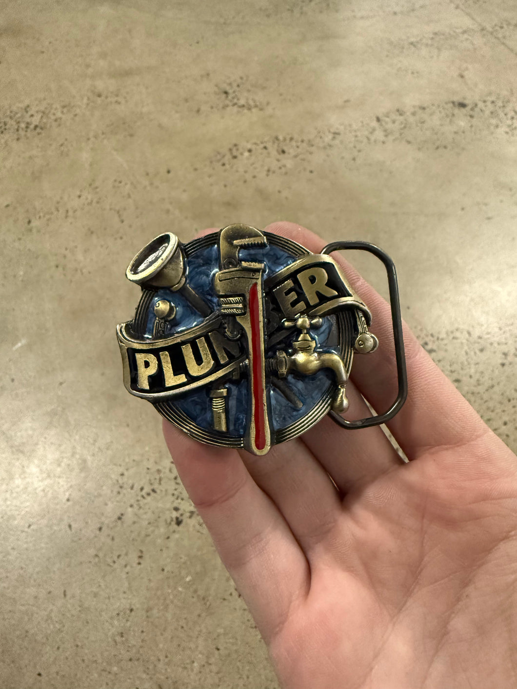 Vintage Plumber 3D Belt Buckle