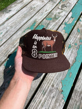 Load image into Gallery viewer, Vintage Happiness is an 8 Pointer Puffy Print Trucker Hat
