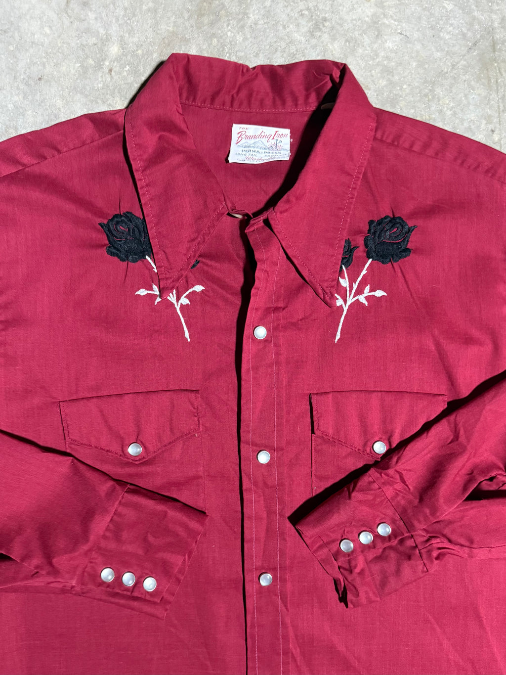 Vintage 70s Branding Iron Pearl Snap Shirt (XL)