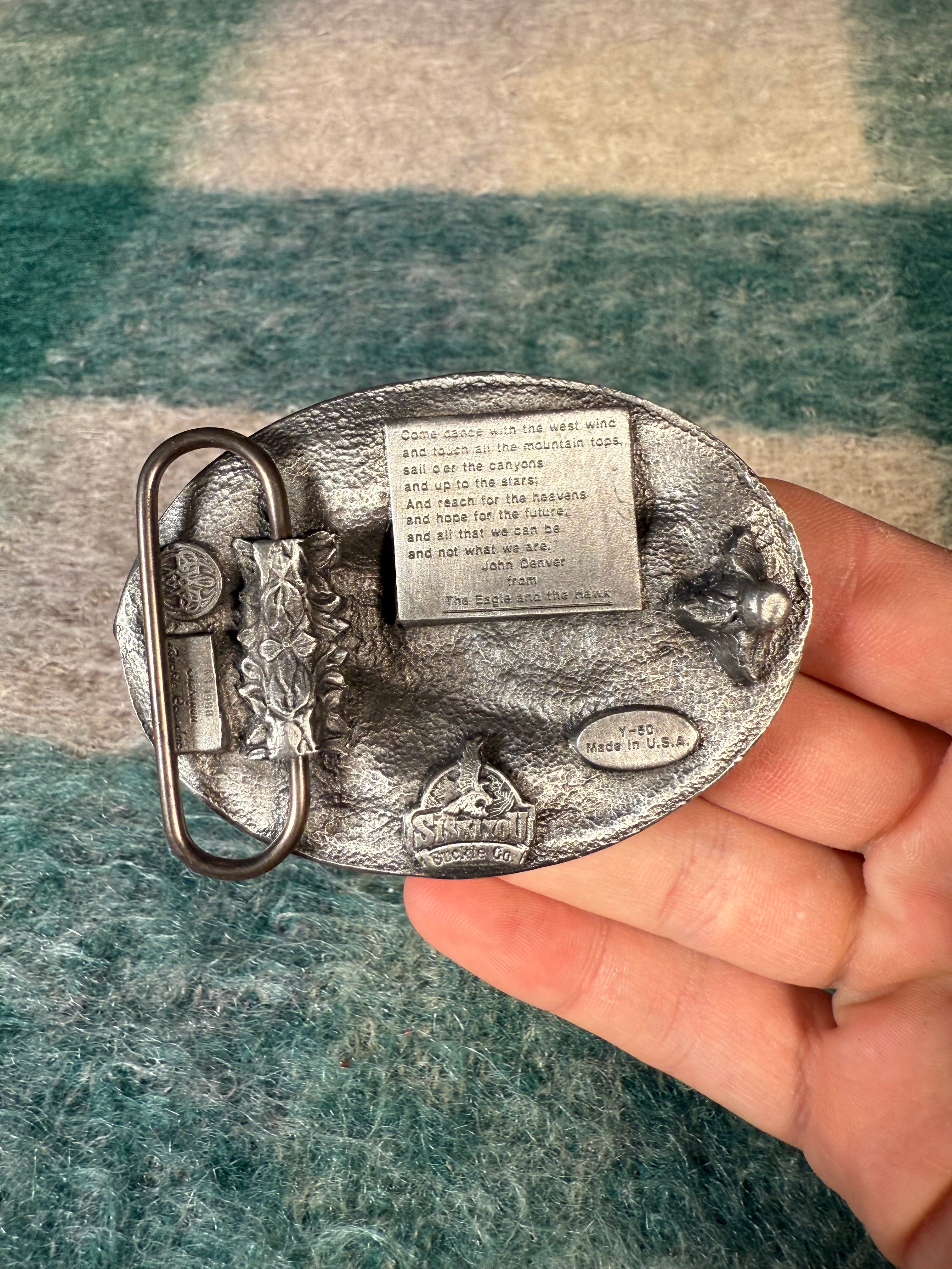 Vintage Multicolor Eagles Belt Buckle