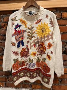 Vintage Falltime Embroidered Sweater (WL)