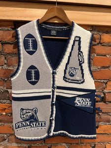 Vintage Penn State Knit Cardigan Vest (WM)