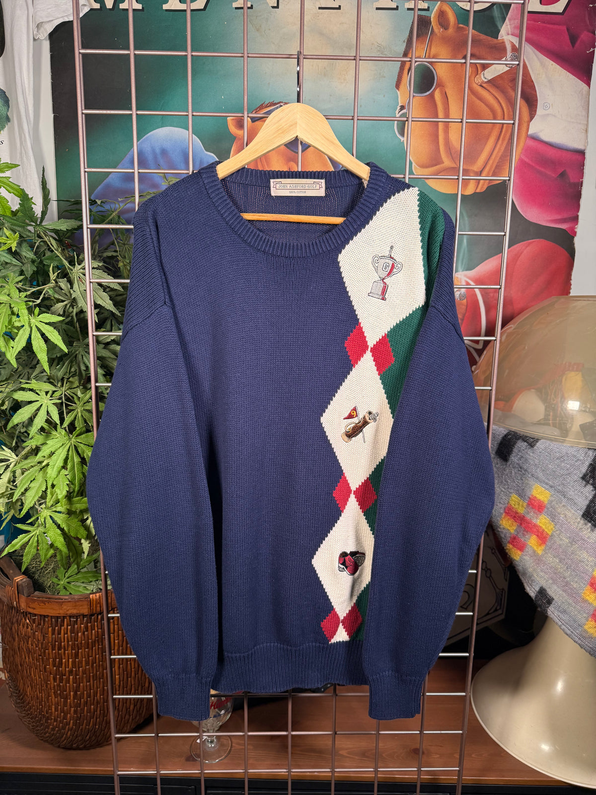 Vintage John Ashford Golf Embroidered Sweater (M)