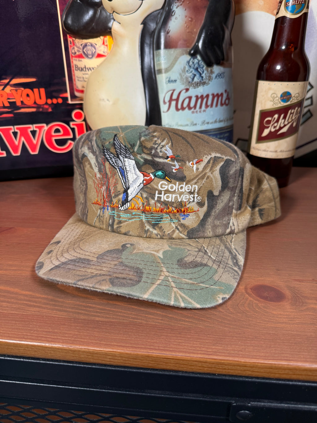 Vintage Golden Harvest Duck Camo K Products Snapback
