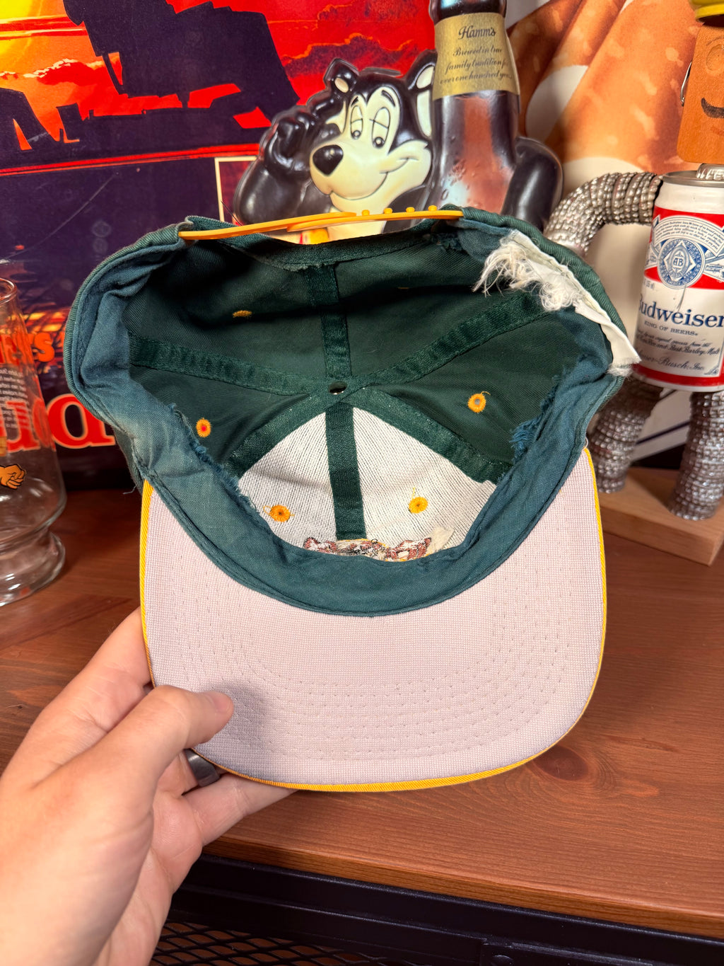 Vintage 90s Packers Taz Faded Snapback Hat
