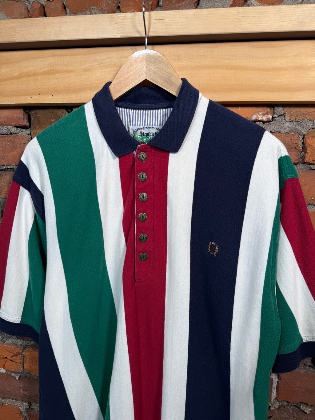 Vintage Sienfried Striped Polo Shirt (L Long)