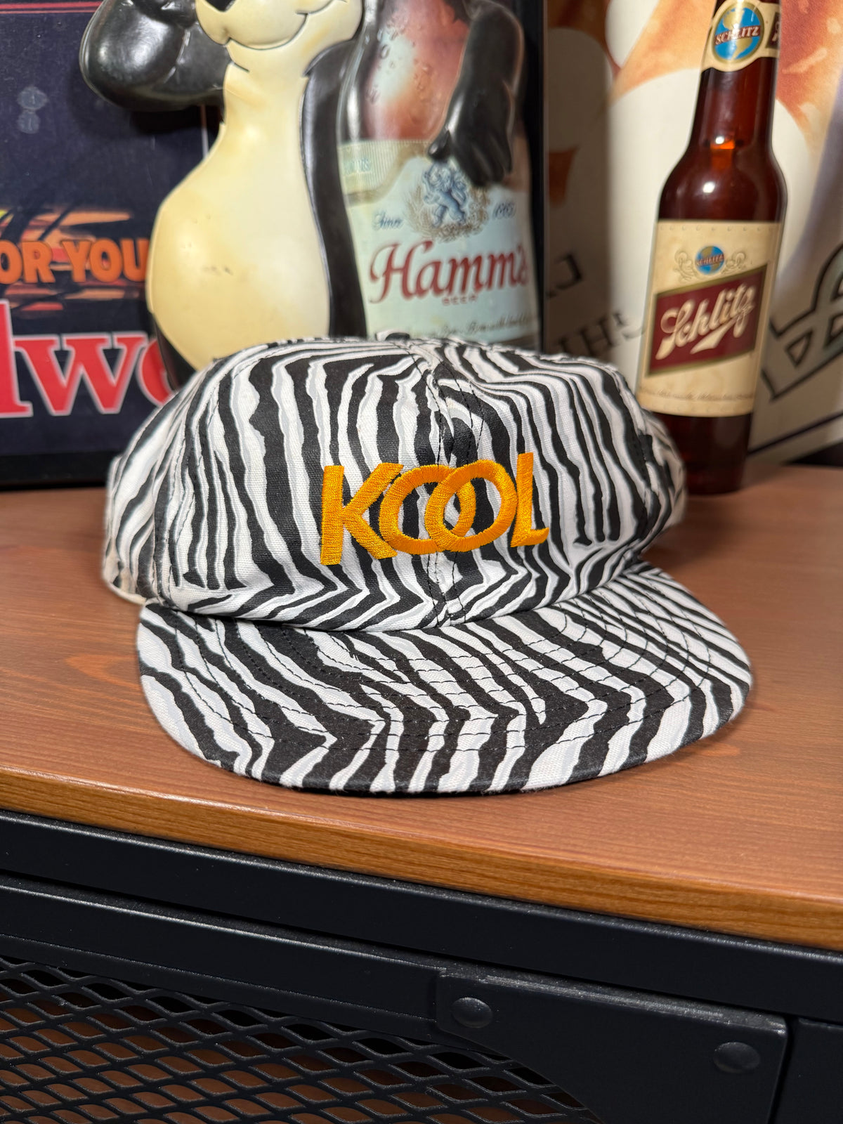 Vintage Kool Cigarettes Zebra Print Hat