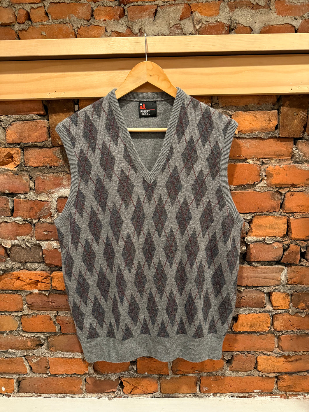 Vintage Robert Bruce V-Neck Sweater Vest (L)