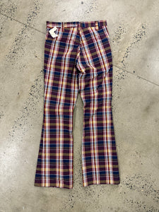 Vintage 70s Unworn Flare Plaid Pants (30x33)