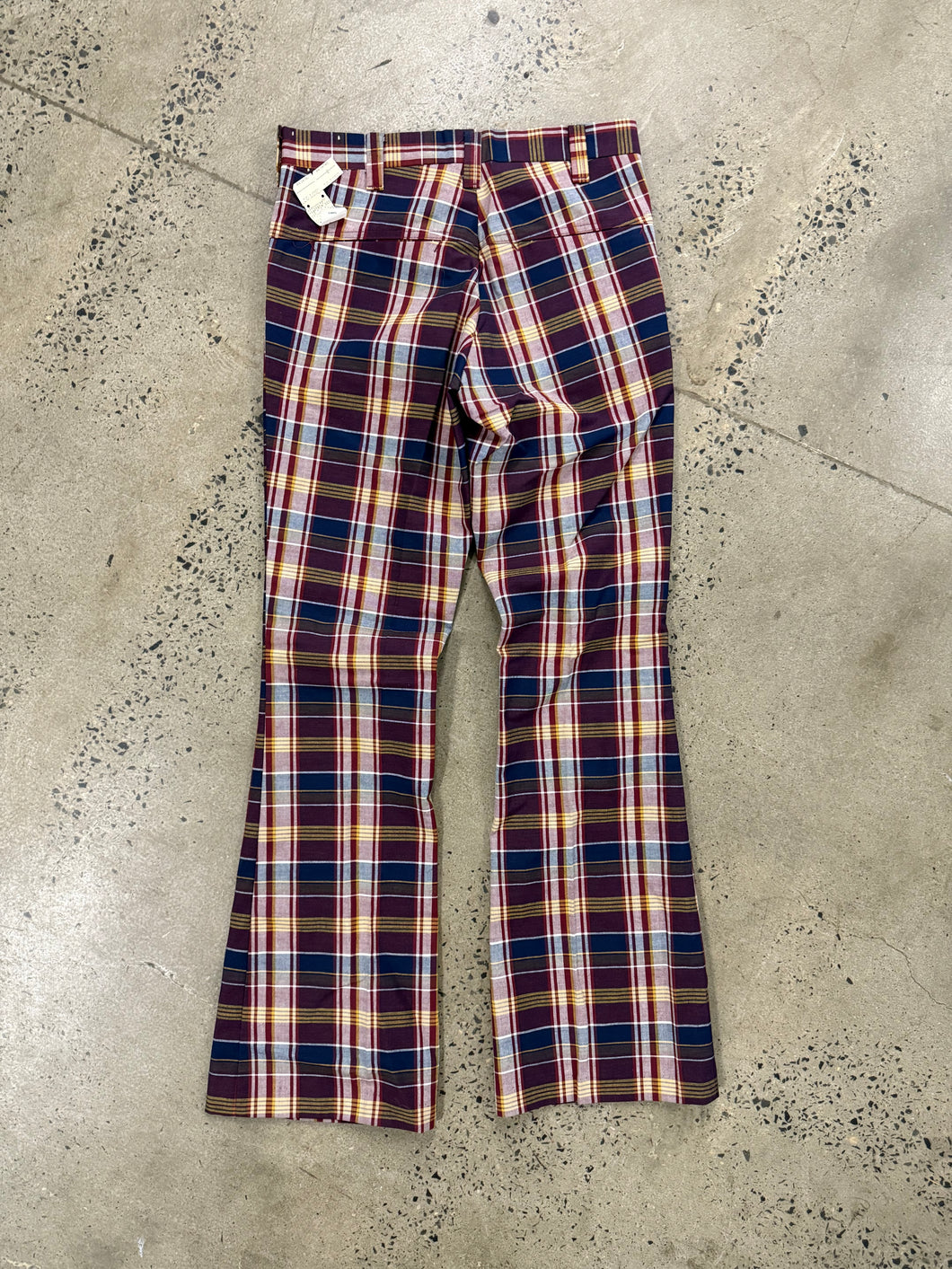 Vintage 70s Unworn Flare Plaid Pants (30x33)