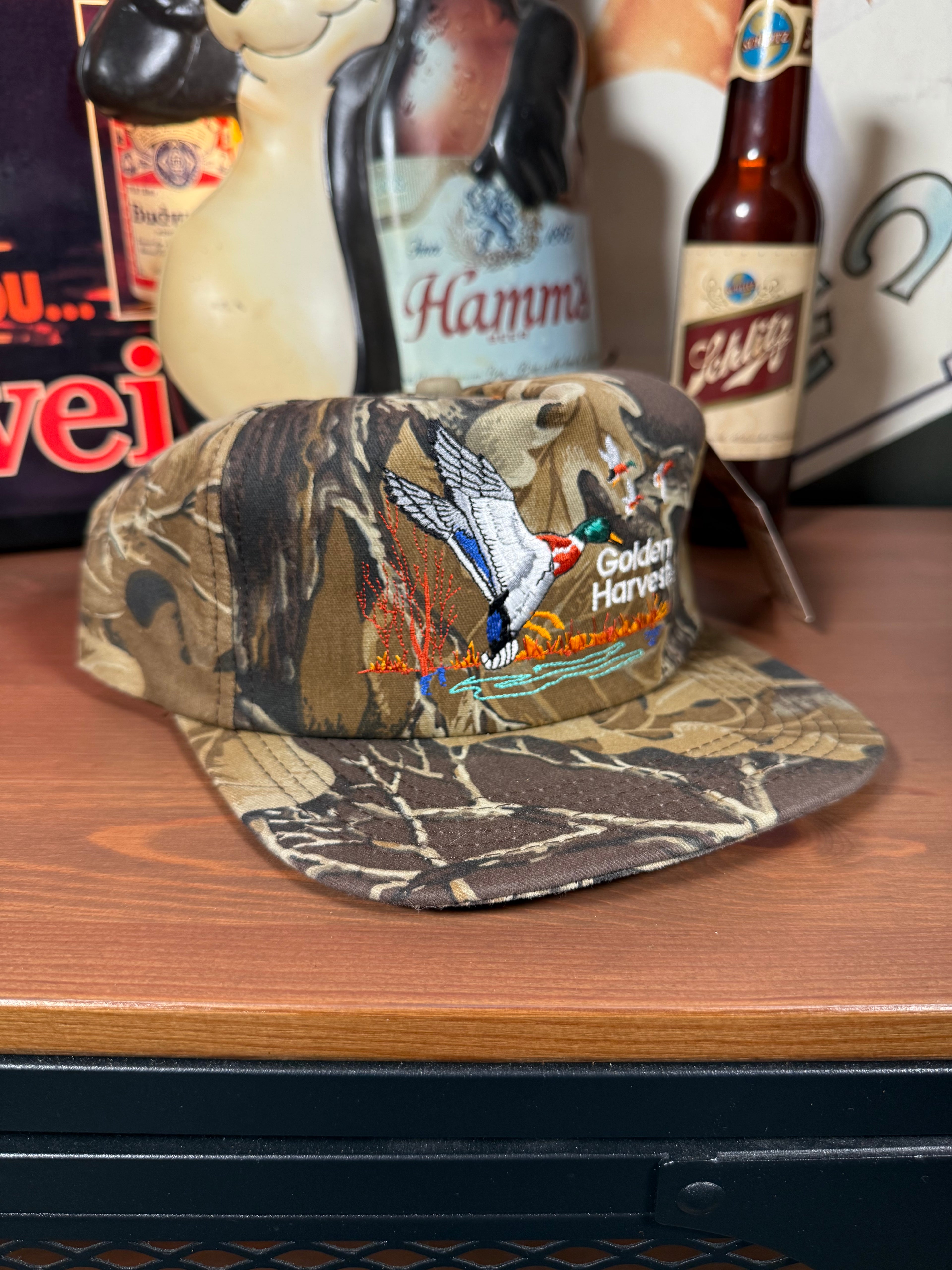 Vintage Golden Harvest Seed Duck Camo K Products Hat