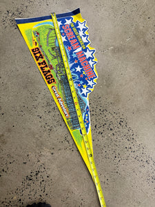 Vintage Six Flags Scream Machine Ride Pennant