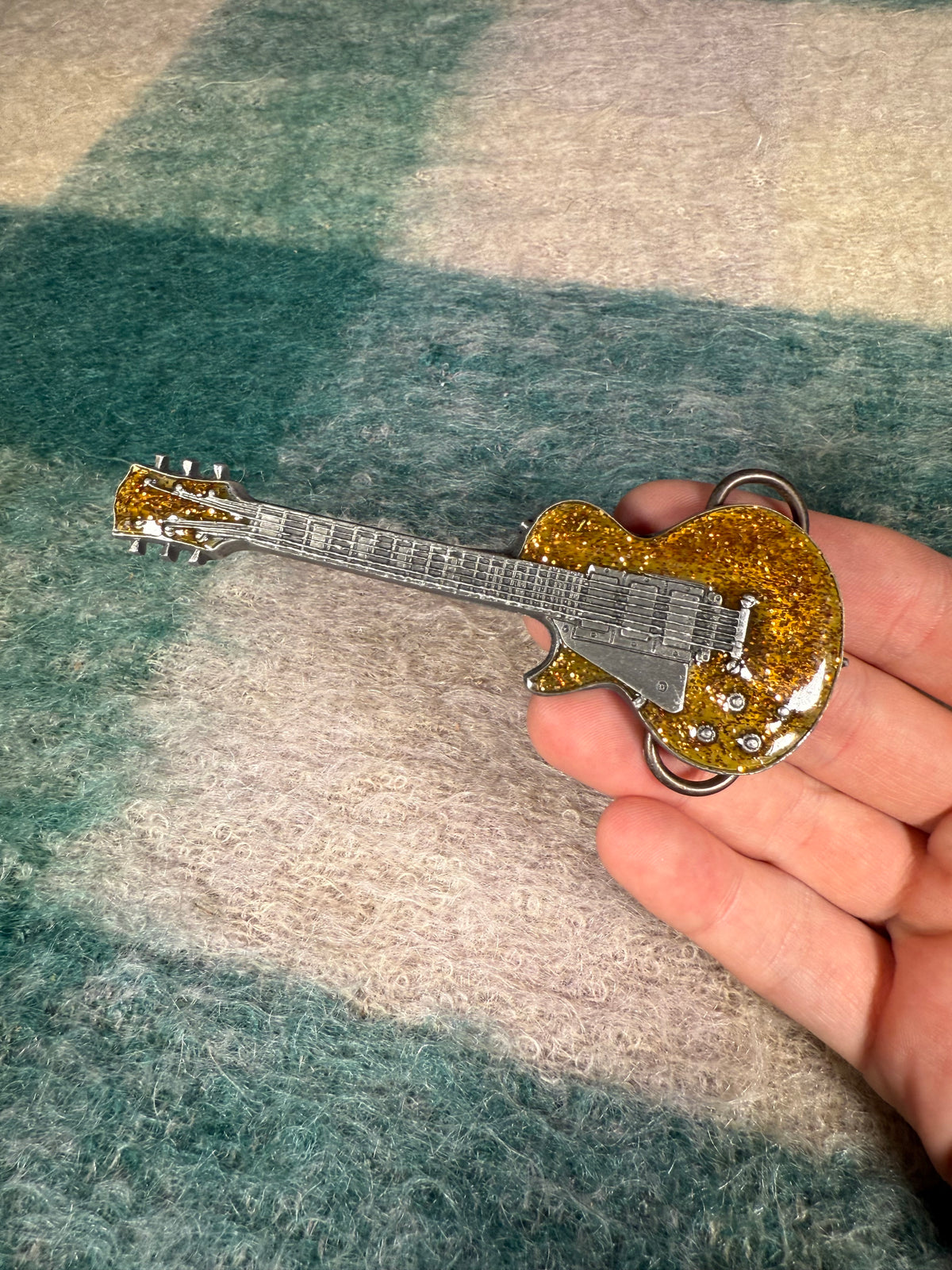 Vintage Gold Guitar Belt Buckle